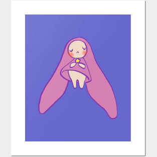 chobits atashi with star / a city with no people pink pastel rabbit Sticker Posters and Art